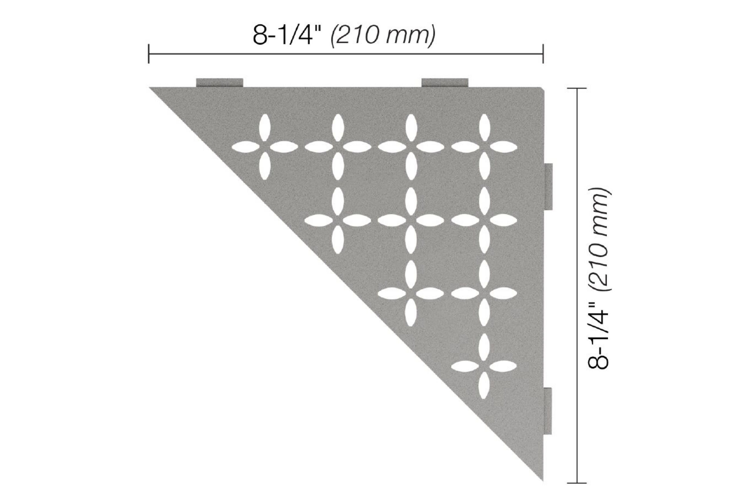 Schluter Shelf Triangle Coin Floral Gris Pierre SES1D5TSSG