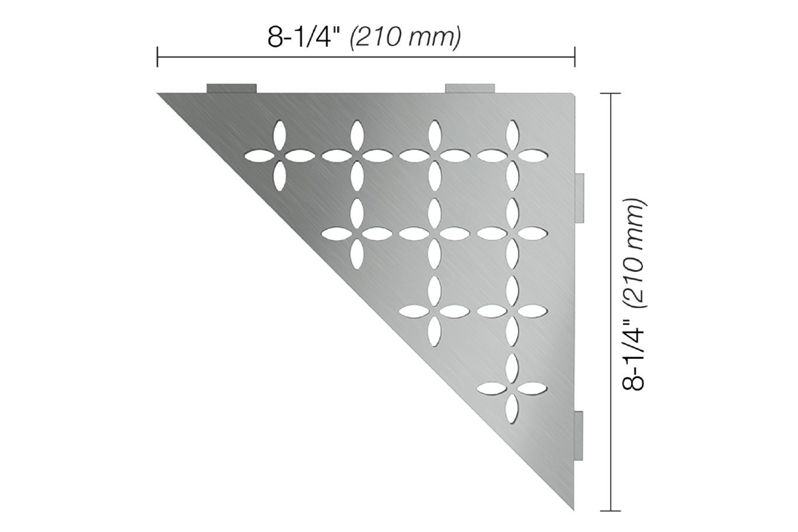 Schluter Shelf Triangle Coin Floral Inox Brossé SES1D5EB