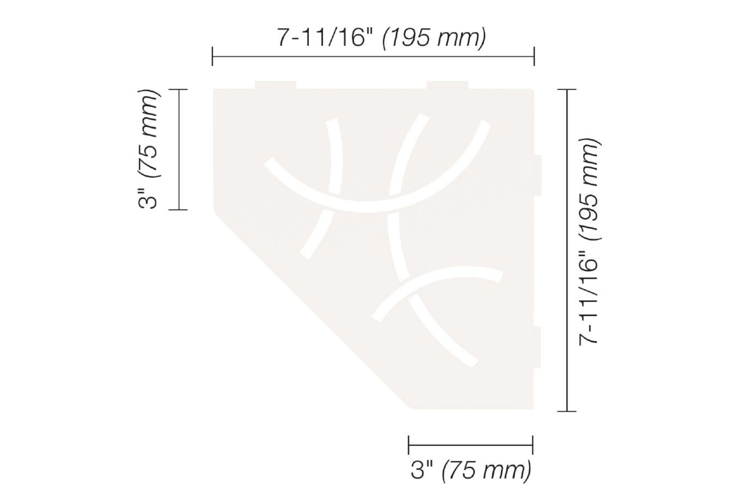 Schluter Shelf Pentagone Coin Curve Blanc Mat SES2D6MBW