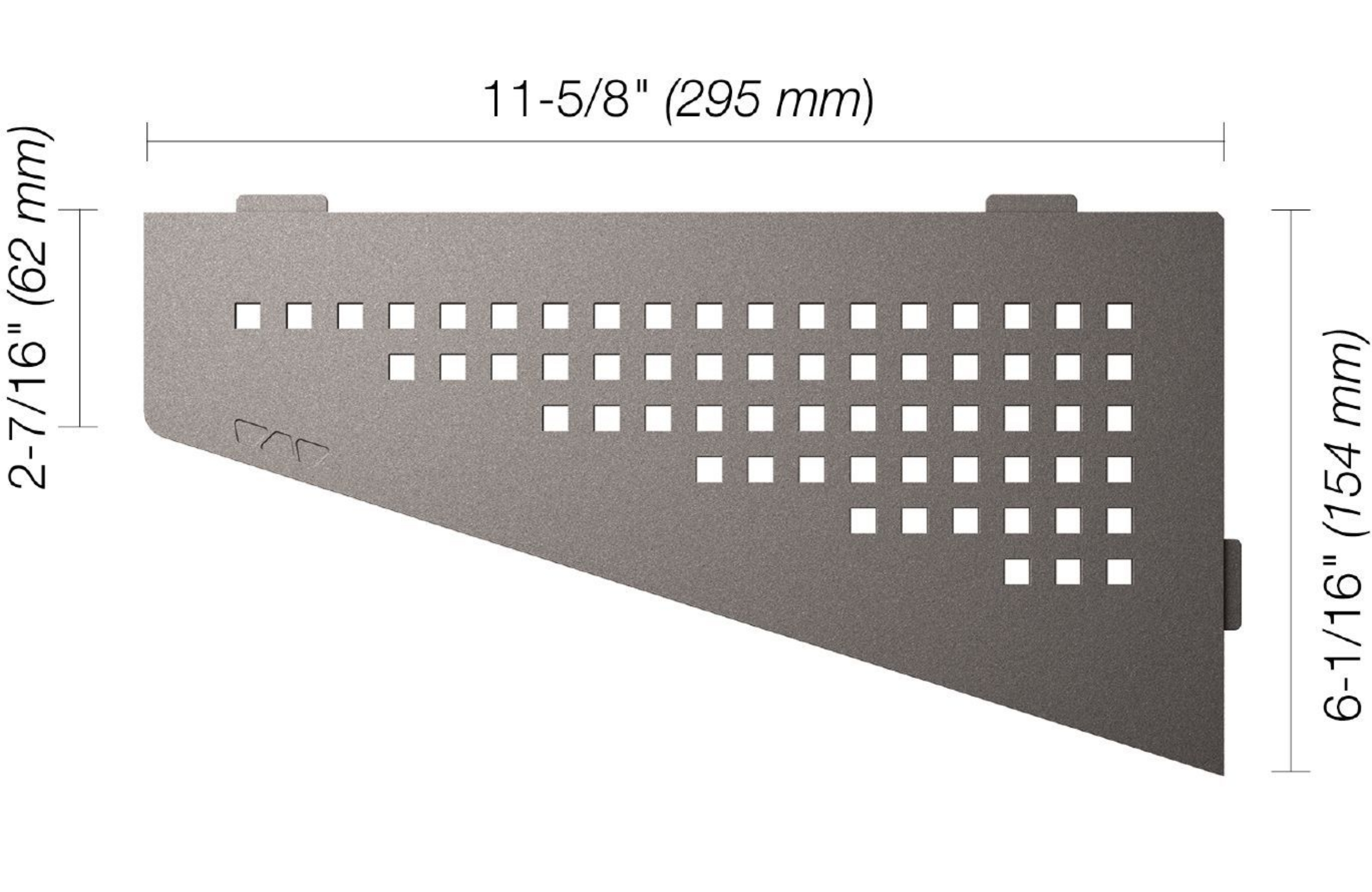 Schluter Shelf-E Quadrilat Coin Square Étain SES3D3TSG