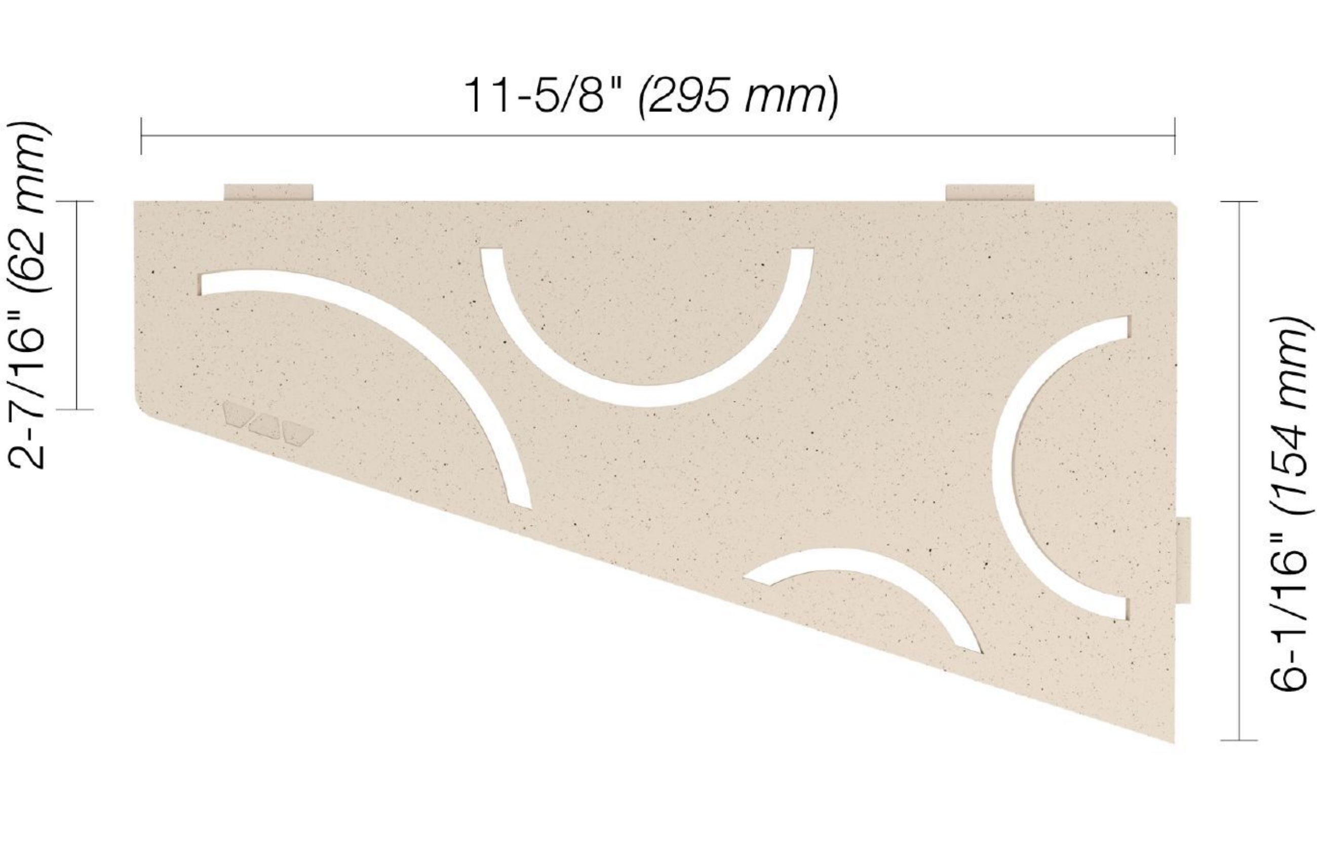 Schluter Shelf-E Quadrilat Coin Curve Ivoire SES3D6TSI