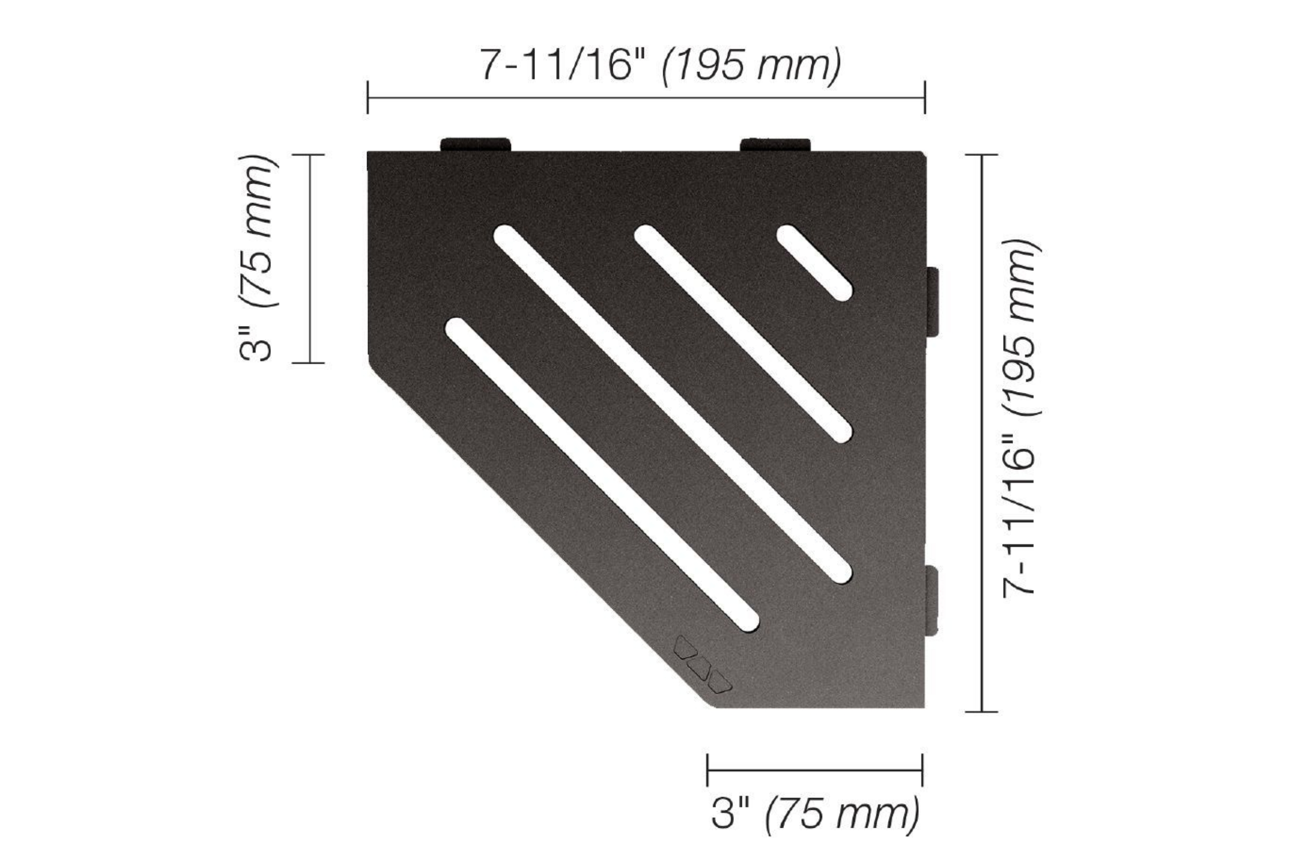 Schluter Shelf-E Pentagone Coin Wave Anthracite Foncé SES2D10TSDA